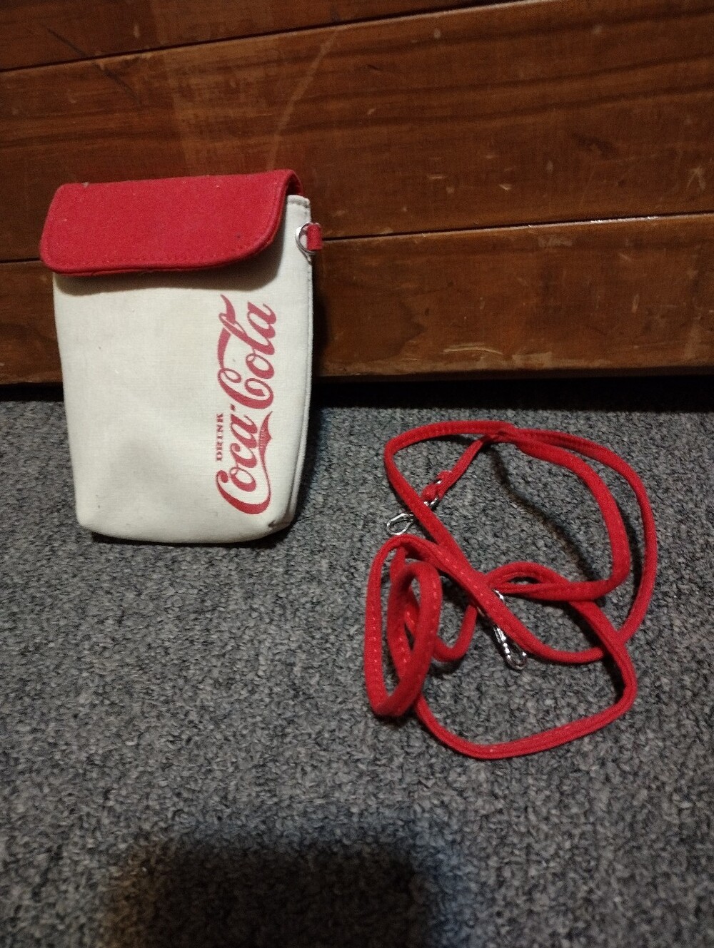 Coca Cola Red and White Canvas Crossbody Pouch